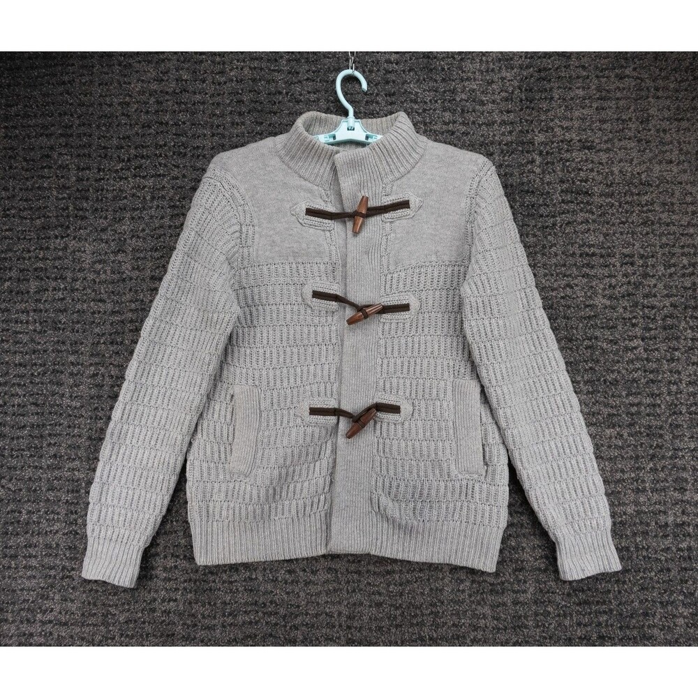 Telluride Clothing Co Cardigan Sweater Mens Medium Gray Snap Toggle Wool Blend